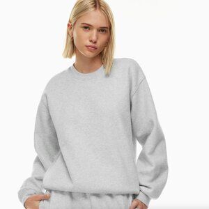 Aritzia TNA Sweatfleece Cozy Fleece Perfect Crew Grey Crewneck Sweatshirt